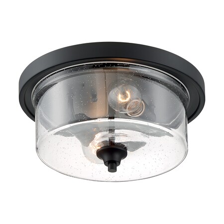 Nuvo Fixture, Flush, 2-Light, Incandescent, 60W, 120V, A19, Medium Base, Height: 6.25 60/7290